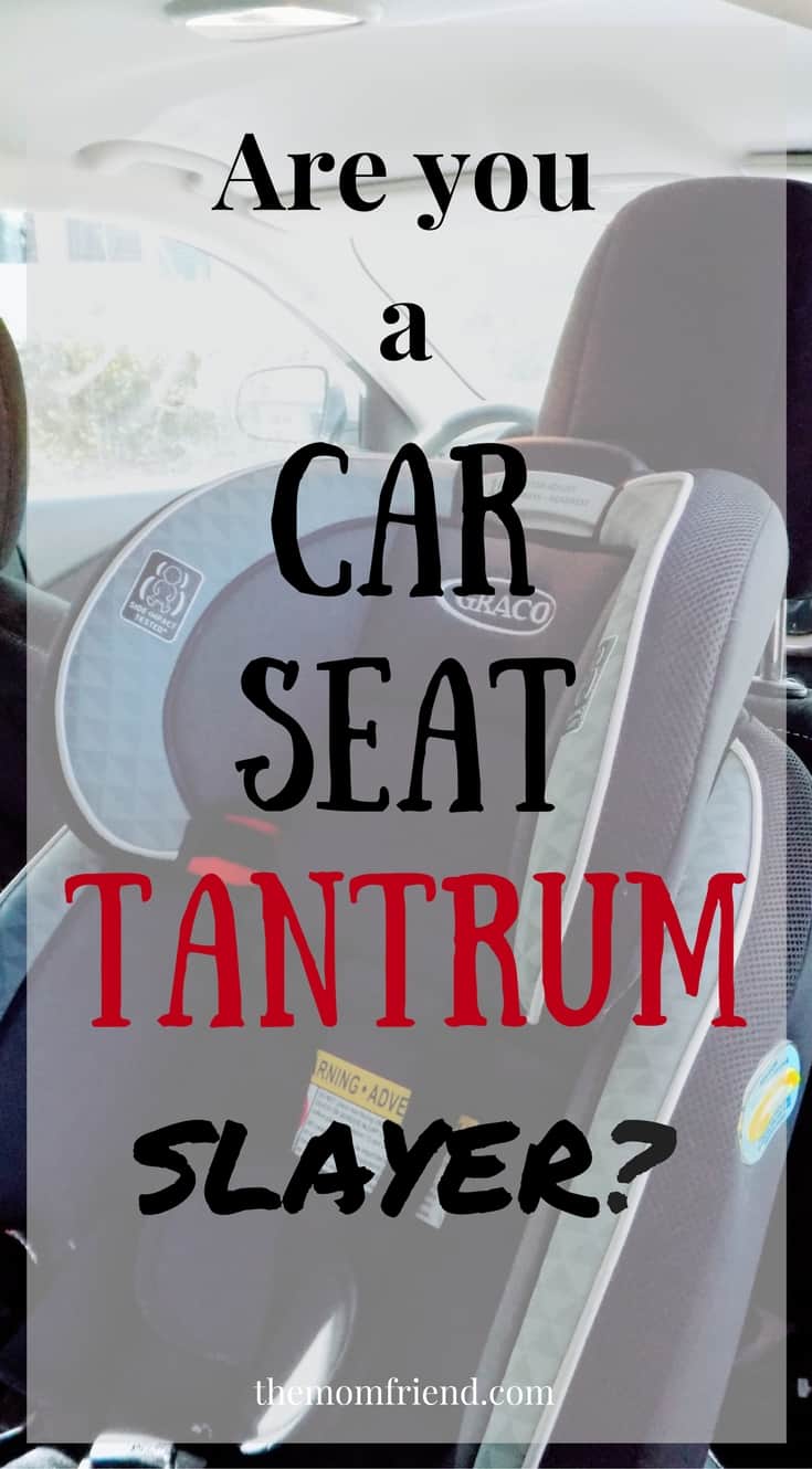 Handled an epic car seat tantrum or toddler meltdown? You deserve the Tantrum Slayer Patch! A humorous take on how to keep your sanity during car seat tantrums | The Mom Friend #sponsored #wingmama