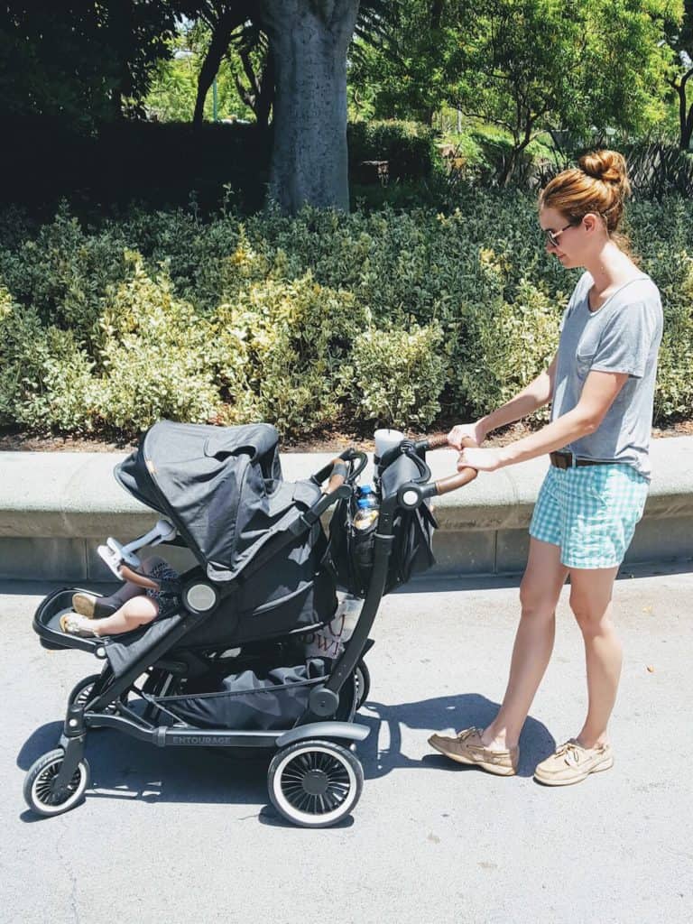 Headed to Disney? See how the Austlen Entourage stacks up as the best stroller for Disney vacations! Whether you are headed to Disneyland or Disney World, learn how this unique stroller performs for lots of different needs! | Baby registry essentials | baby gear | single stroller | double stroller | top strollers 2017 | The Mom Friend